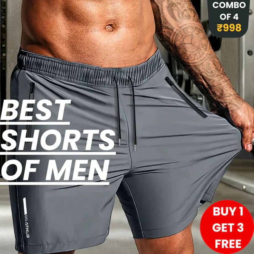 Combo of 4 Men's Stretchable Cotton Shorts
